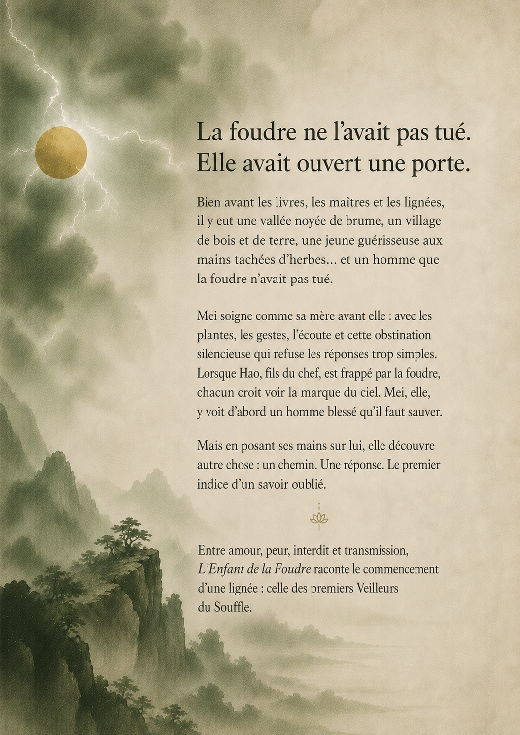 L'Enfant de la Foudre — 4e de couverture