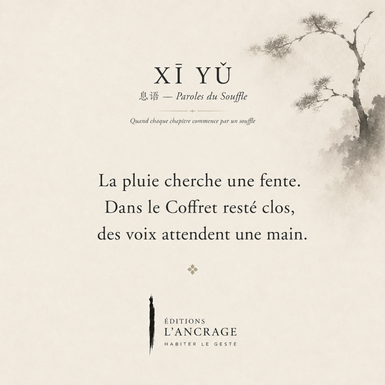 Xī Yǔ, Paroles du Souffle de L’Enfant de la Foudre, avec le poème La pluie cherche une fente
